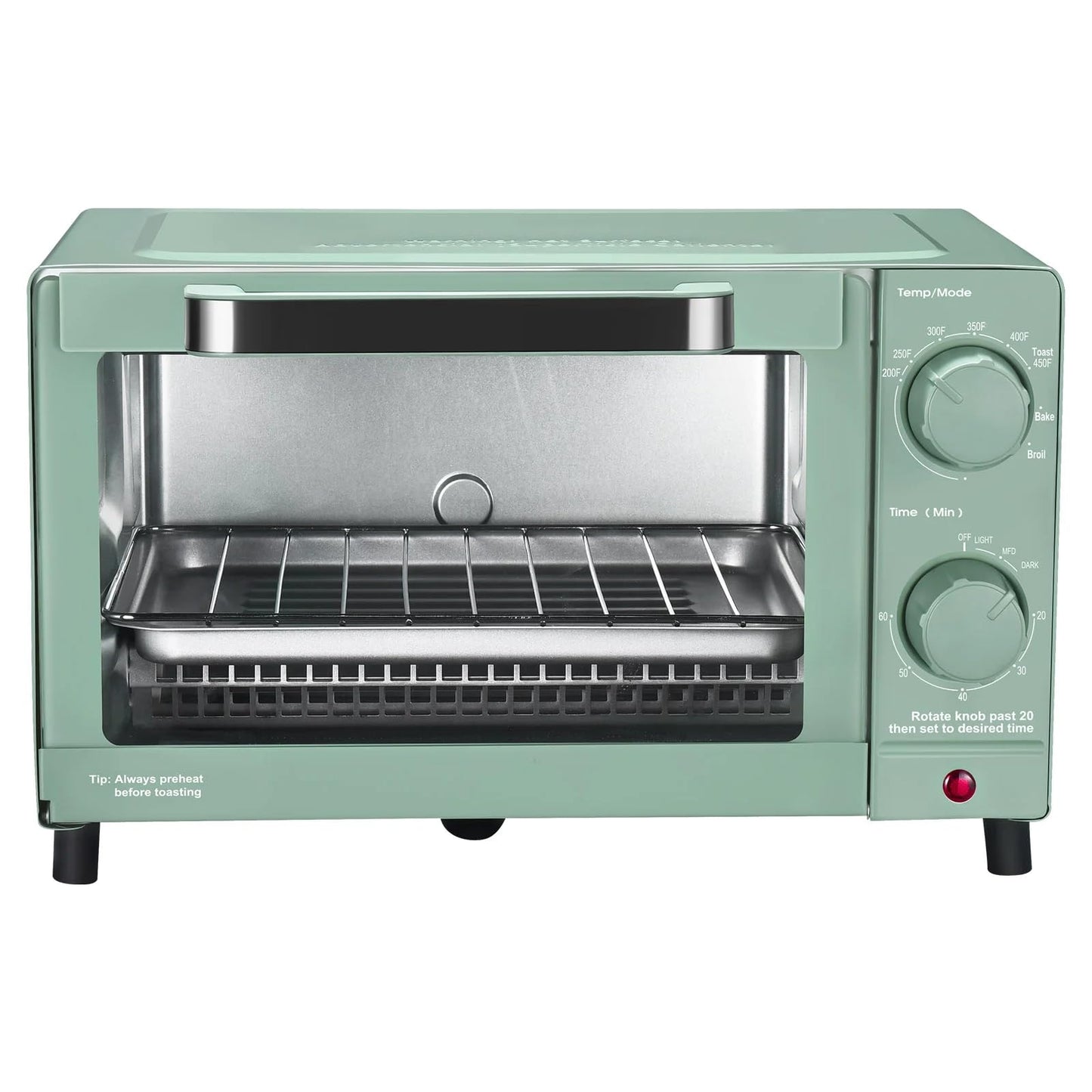 Mainstay Toaster Oven Combo Kitchen Appliances, Fits 9” Pizza, 4 Slice Capacity, Powerful Circulation, Auto Shutoff, Includes Baking Rack Pan Quartz, up to 60 Min, Easy Clean (Black)