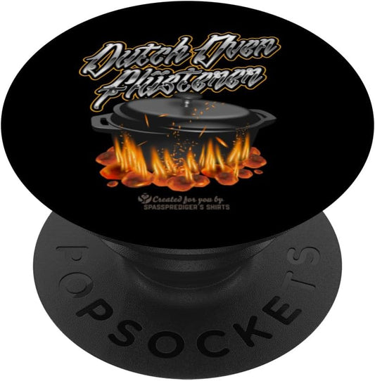 Dutch Oven Whisperer Lettering Over Dutch Oven PopSockets Standard PopGrip