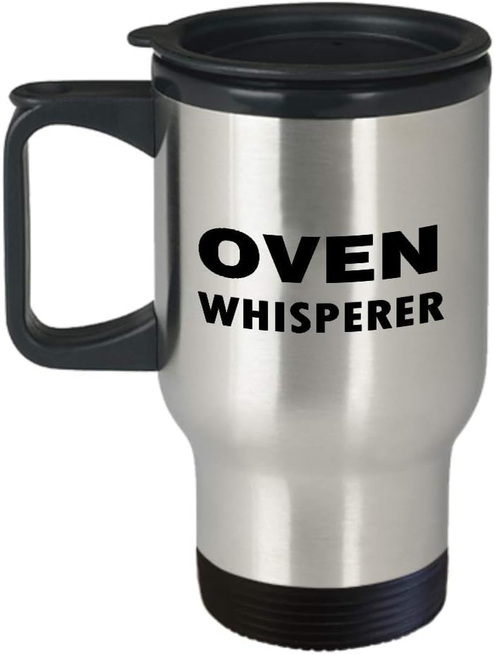 Funny Cute Gag Gifts For Baker Oven Whisperer - Travel Mug Insulated Coffee Tumbler Appreciation Idea Professional Cook Pastry Chef Culinary School Student Dessert Cake Decorator