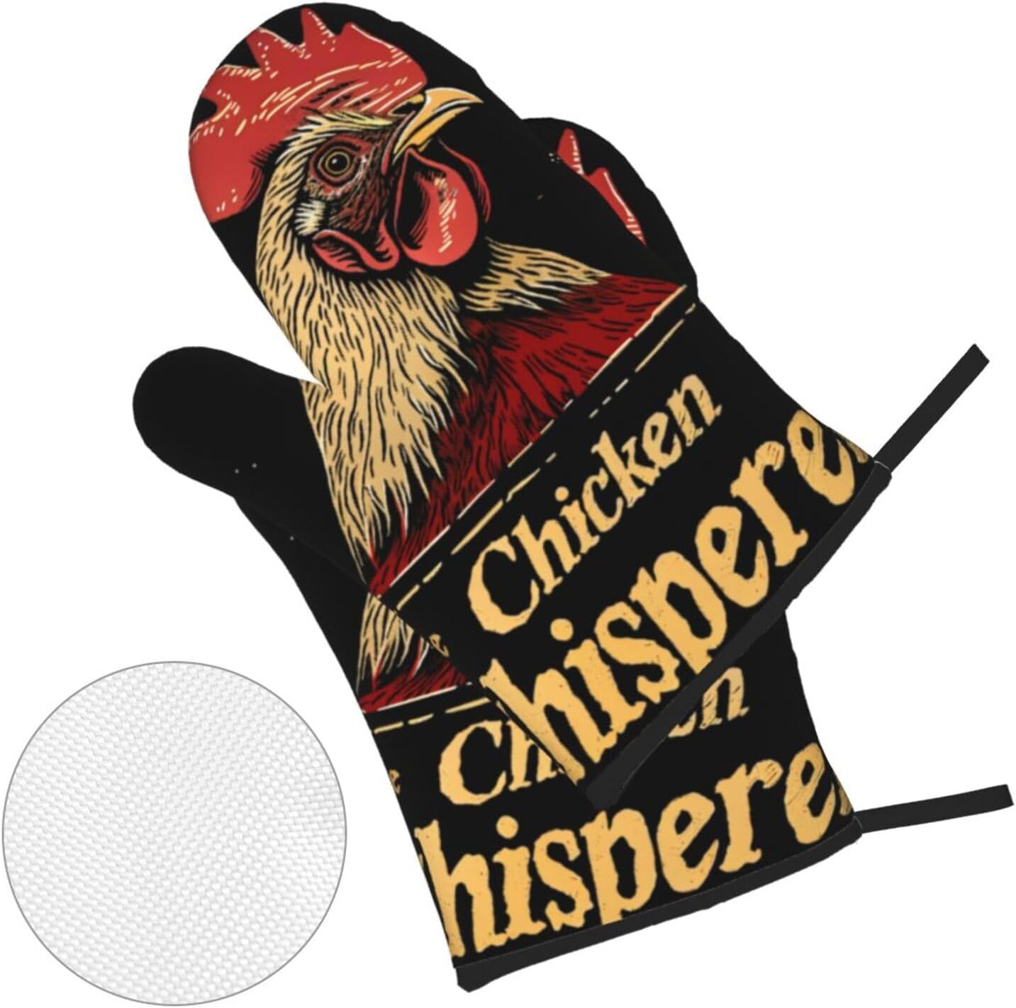 Chicken Whisperer Funny Chicken Lover Oven Mitts and Pot Holders 4 Pcs Set,High Heat Resistant 500 Degree Extra Thicken Long Kitchen Cotton Oven Glove for Cooking